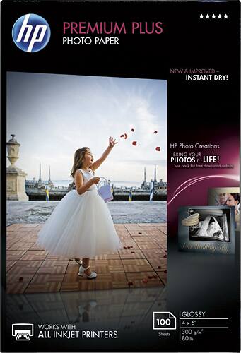 Front. HP - Premium Plus Glossy Photo Paper - White.