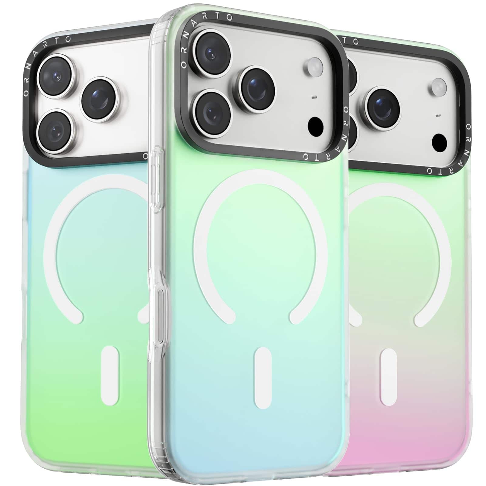 Ornarto - for iPhone 17 Pro Max Case 6.9", Compatible with MagSafe, Electroplated Iridescent Phone Case - Aurora Green
