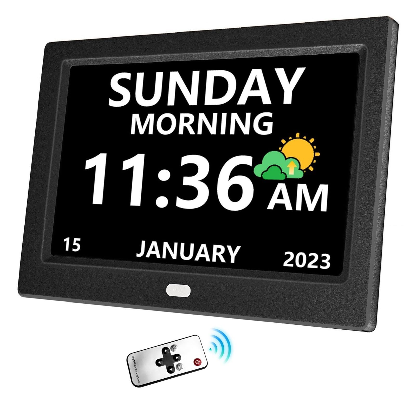 Dazzed Corner - Alarm Clock, Digital Clock with Day and Date - Black