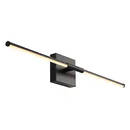 Jonathan Y - McKenna 28" Modern Minimalist Adjustable Dimmable Integrated LED Metal Wall Sconce - Black