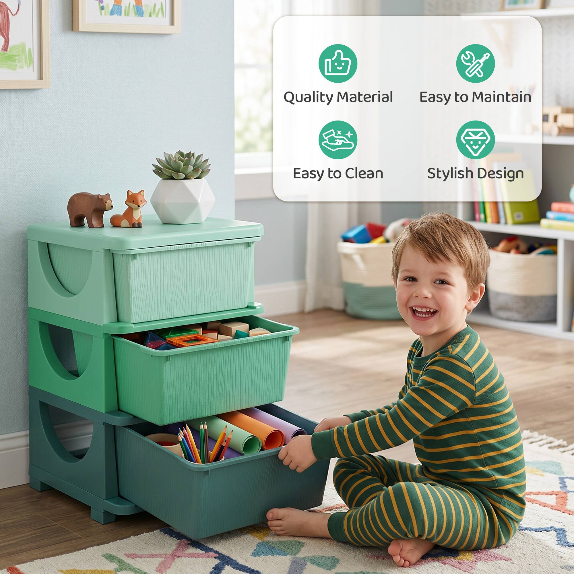Quality Material  
Easy to Maintain  
Easy to Clean  
Stylish Design