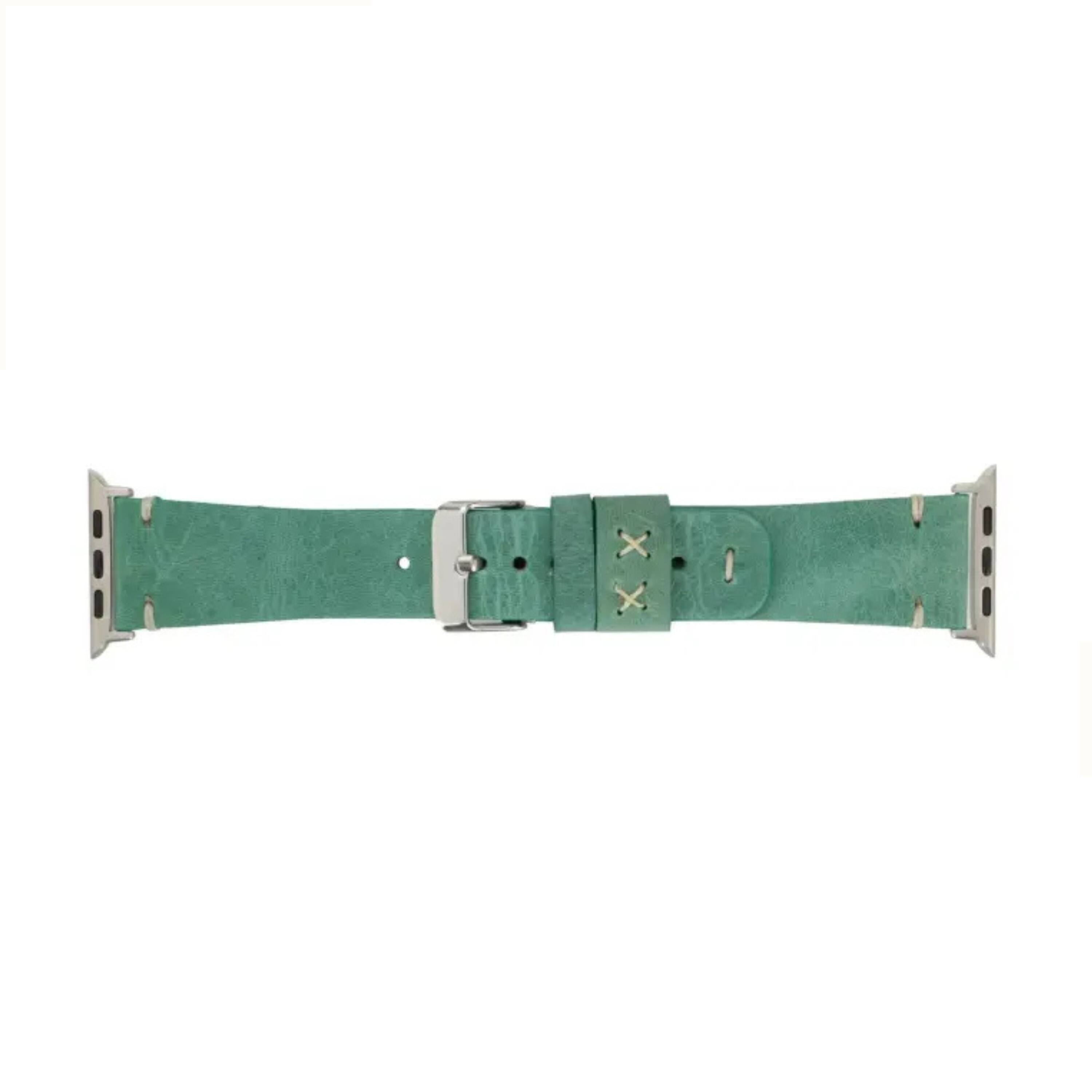 Alt View 1. Kitcheniva - Leather Watch Band Compatible With Apple Watch Ultra Series 8 7 And SE 38mm to 41mm Green - Green.