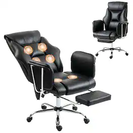 Loheer - Massage Office Chair High Back Executive Desk Chair - Black