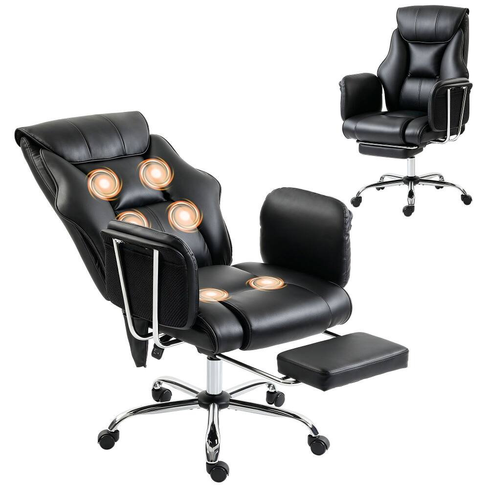 Front. Loheer - Loheer Massage Office Chair High Back Executive Desk Chair Black - Black.