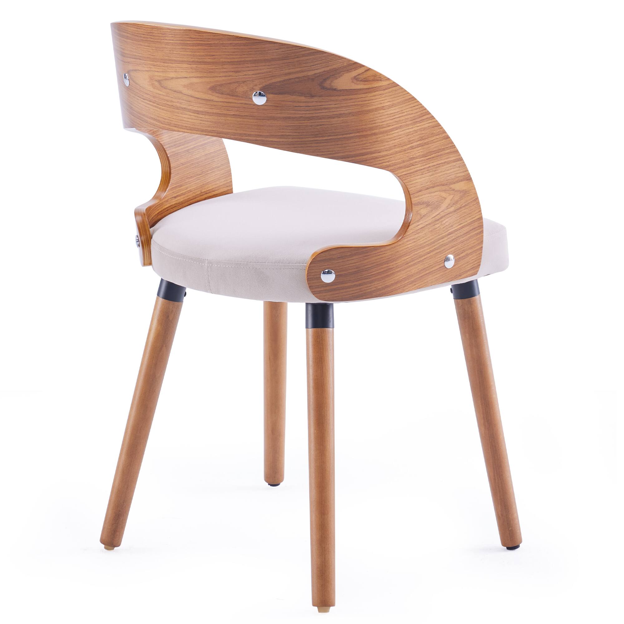 Alt View 5. Boyel Living - Wood Dining Chairs Modern Upholstered Dining Chairs with Curved Backrest - Wood.