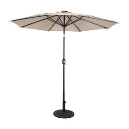 Flash Furniture - Montego Commercial Grade 9 FT Round Umbrella with 32 Solar LED Lights and Crank and Tilt Functionality - Tan