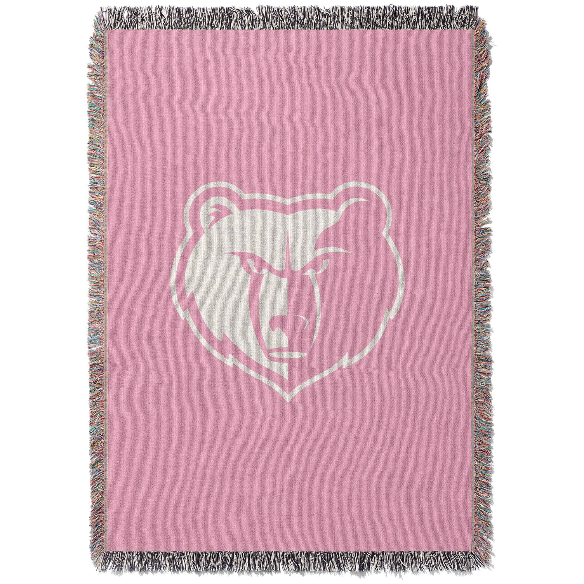 Front. Chad & Jake - Memphis Grizzlies Woven Blanket - Pink.