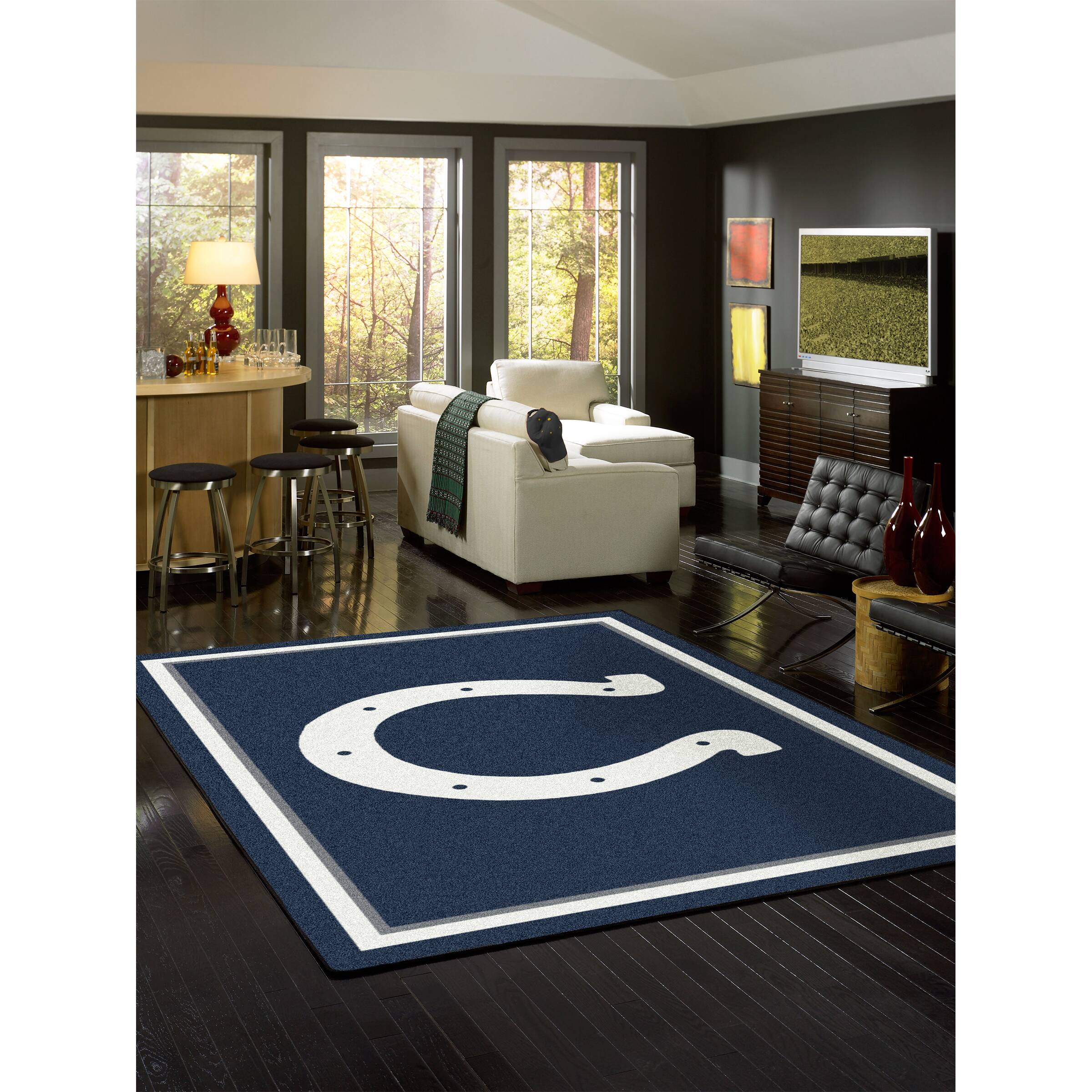 Alt View 1. Imperial - Indianapolis Colts 7'8'' x 10'9'' Spirit Rug - Black.
