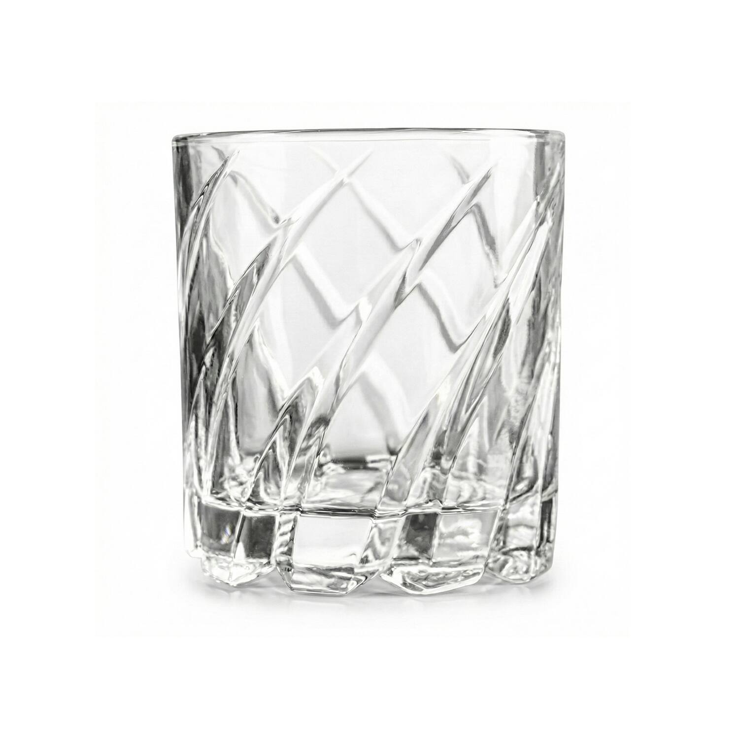 Angle. Jay Import - Uptown Bar Set of 4 - 10oz. Spinning Double Old Fashioned Glasses - Clear.