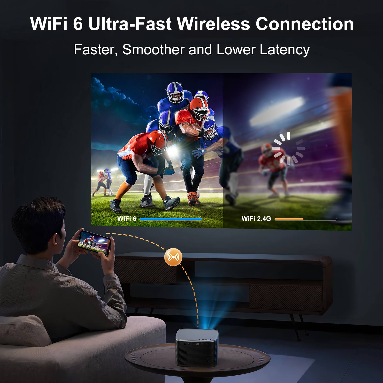 WiFi 6 Ultra-Fast Wireless Connection  
Faster, Smoother and Lower Latency  

WiFi 6  
WiFi 2.4G