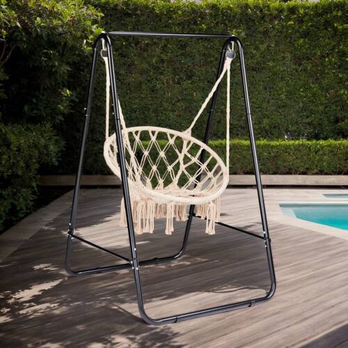 Alt View 5. Winado - Hammock Chair Stand Only, A-Shaped Universal Multi-Use Steel Hanging Chair Stand Heavy-Duty with Hook for Indoor Outdoor - Black.