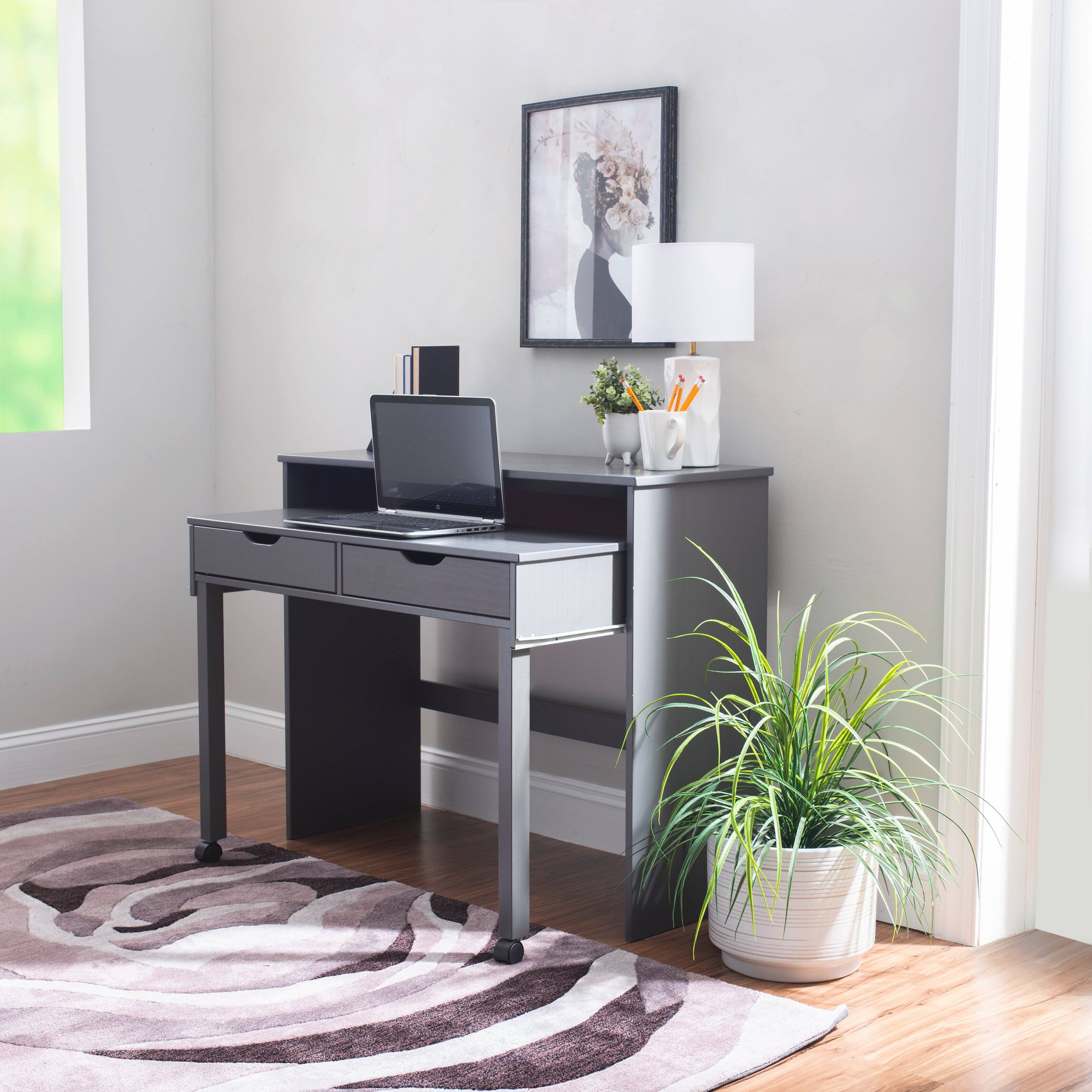 Alt View 22. Linon Home Décor - Rensen Extendable Console Desk - Gray.