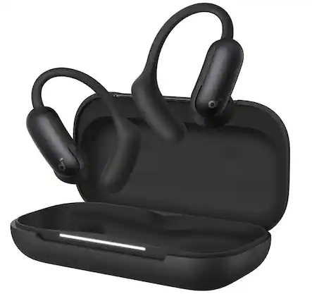 Front. Anker - Soundcore AeroFit 2 Pro Dual-Form Wireless Bluetooth Earbuds with Open-Ear and Active Noise Cancellation Seamless Switch - Black.