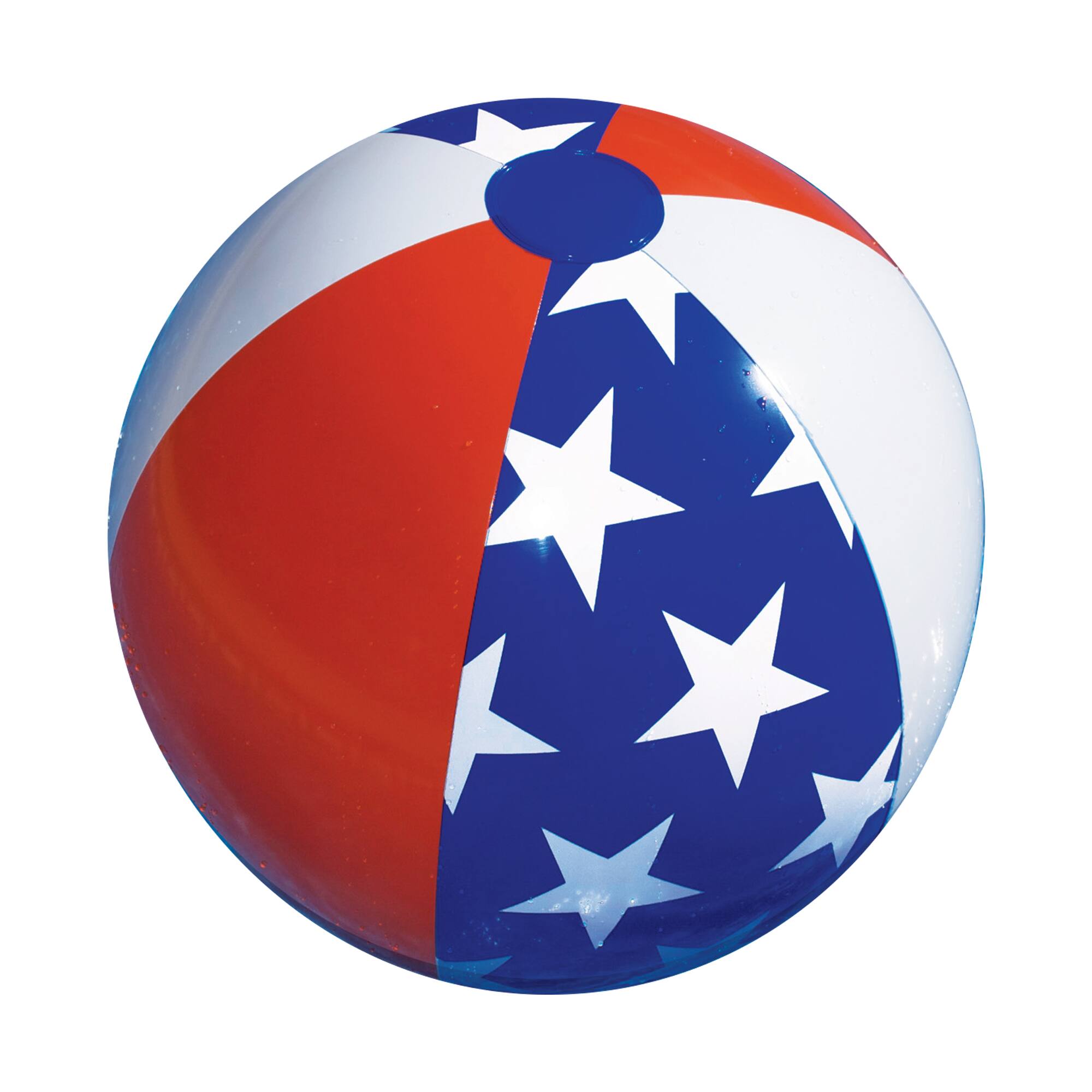 Front. Swim Central - Inflatable Patriotic Stars and Stripes Beach Ball - 22" - Blue.