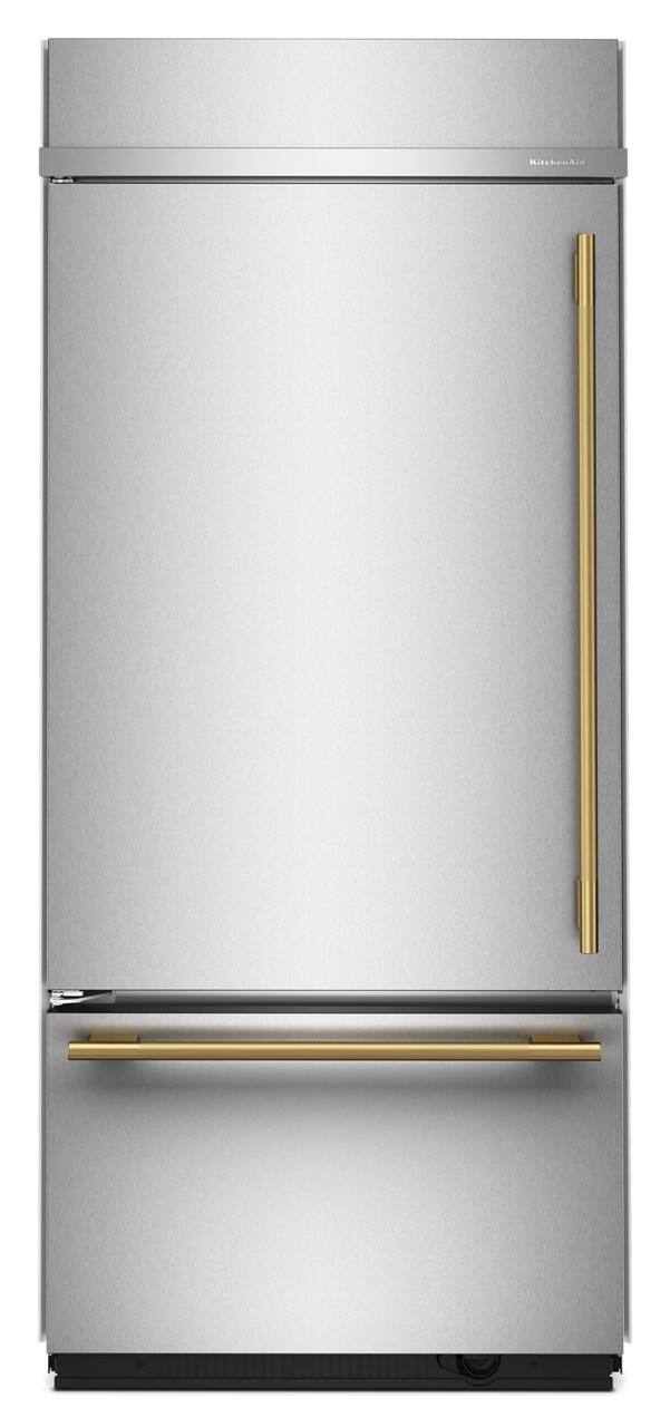 Alt View 13. KitchenAid - 20.8 Cu. Ft. Built-In Bottom Mount Refrigerator with Platinum Interior - Stainless Steel with PrintShield Finish.