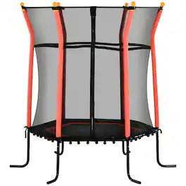 Soozier - Trampoline, Indoor/Outdoor, Net, Safety Enclosure, Birthday Gift - Red
