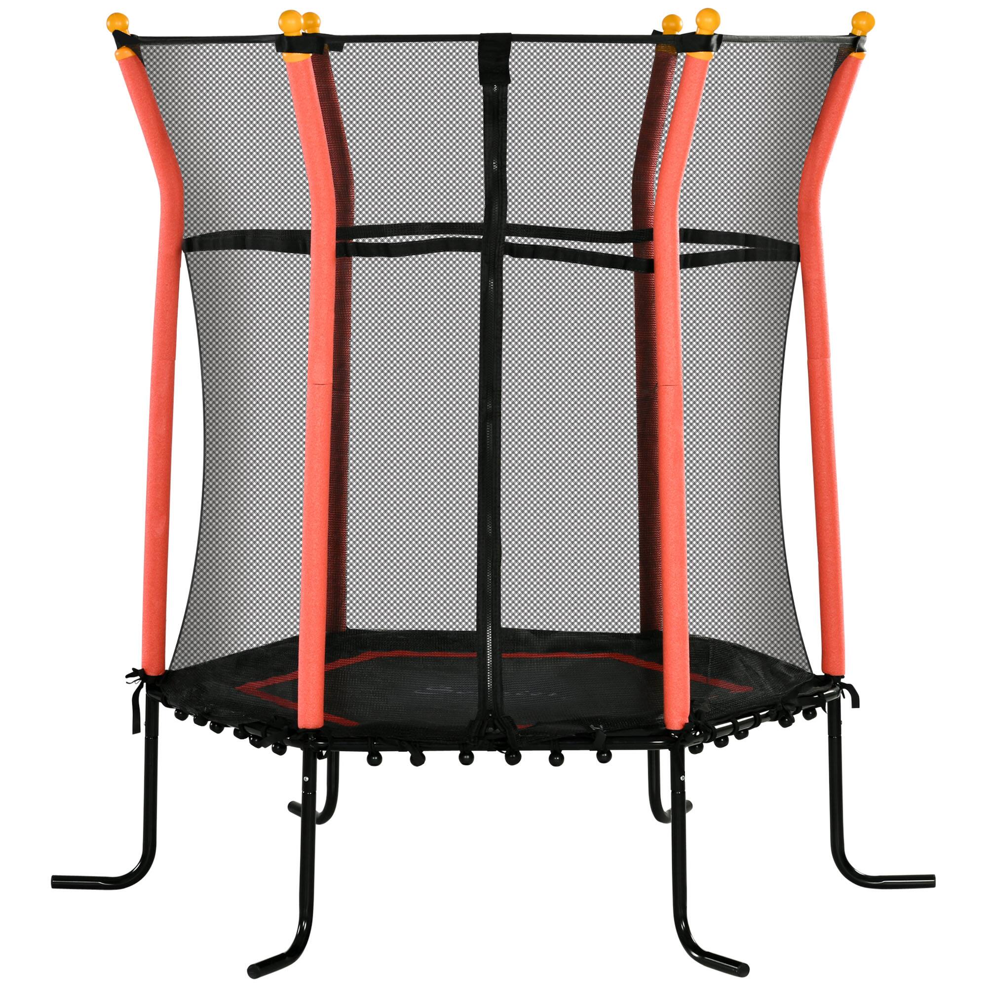 Front. Soozier - Trampoline, Indoor/Outdoor, Net, Safety Enclosure, Birthday Gift - Red.