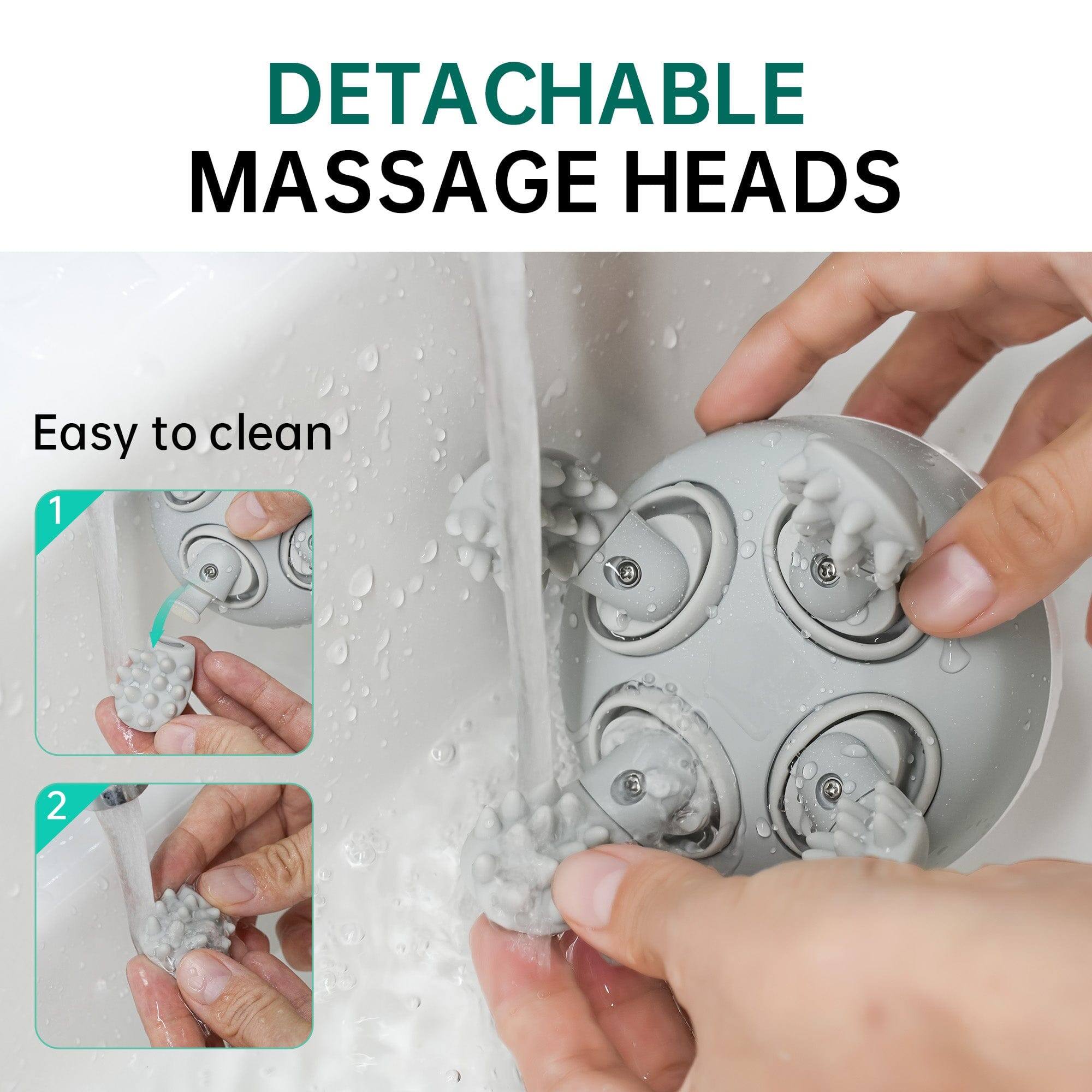 DETACHABLE MASSAGE HEADS
Easy to clean
1 2