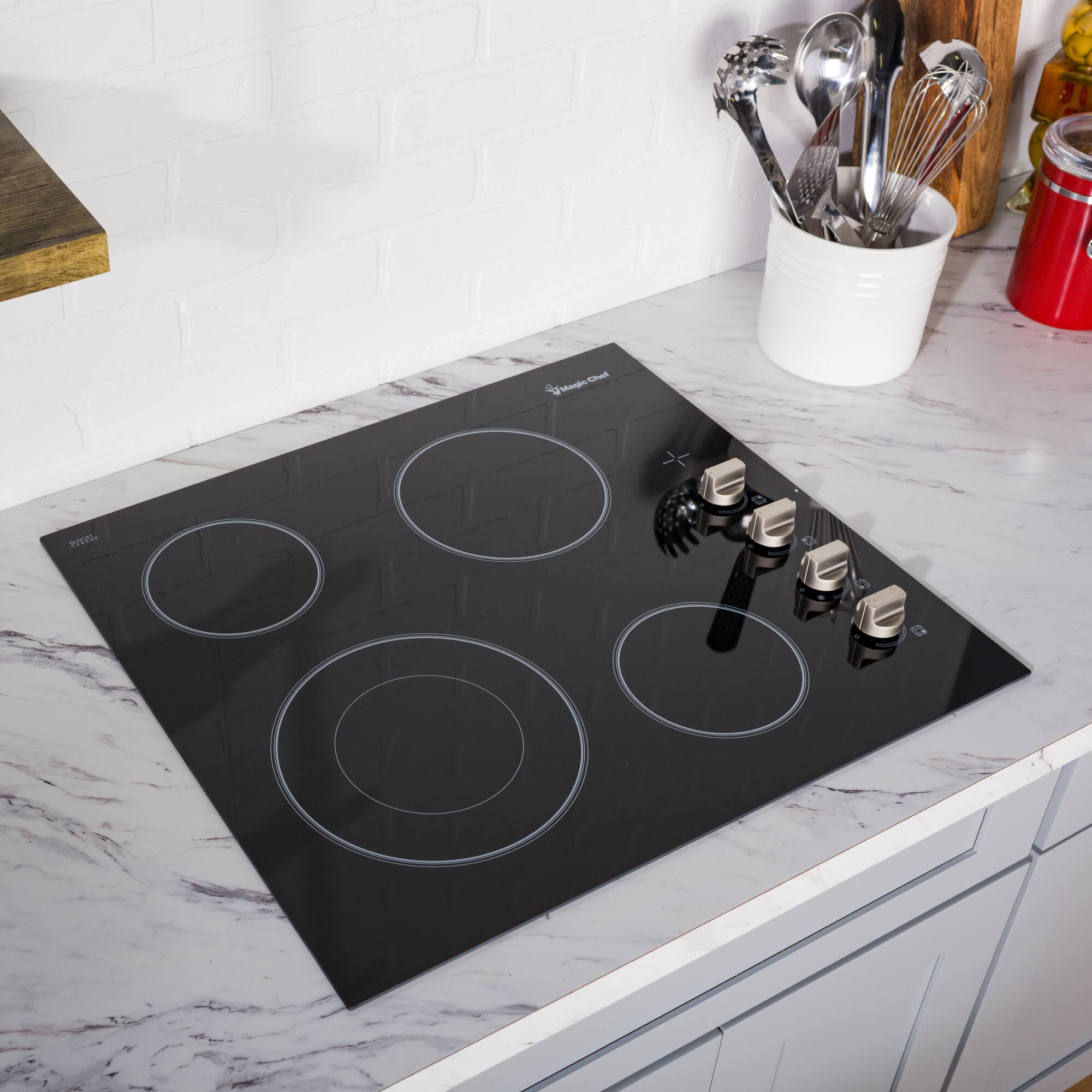 Alt View 6. Magic Chef - 24 in. Radiant Electric Cooktop in Black with 4 Burner Elements - Black.