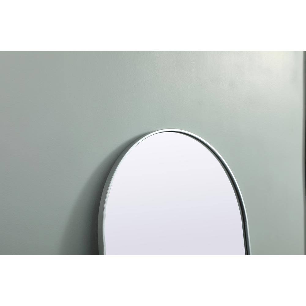 Back. Elegant Decor - Metal Frame Arch Full Length Mirror 28x74 Inch in Silver - Silver.