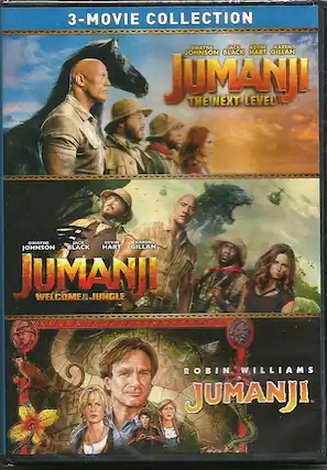 Front. Jumanji: 3-Movie Collection: Jumanji / Jumanji: Welcome to the Jungle /Jumanji: The Next Level - DVD.