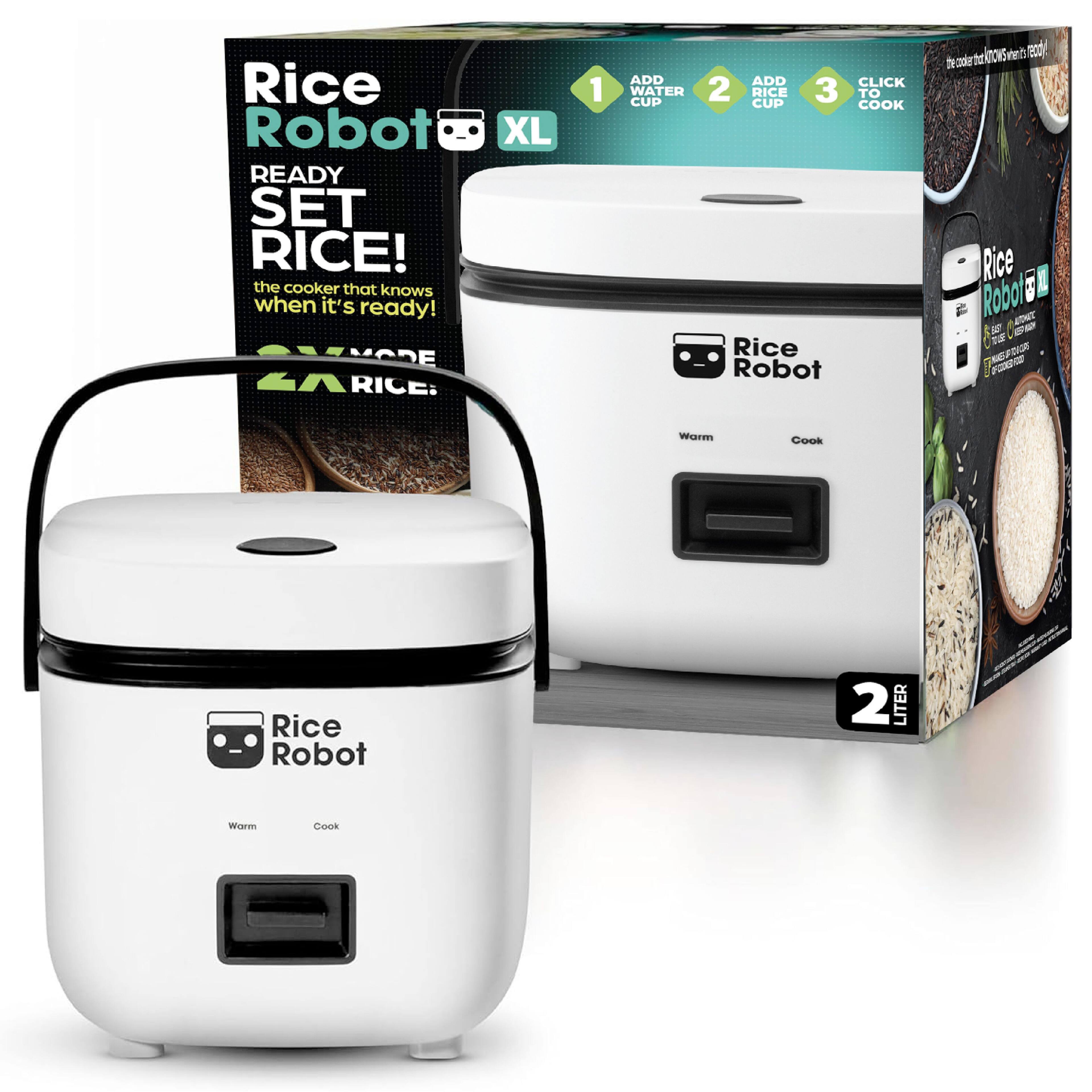 Rice Robot XL
READY SET RICE!
the cooker that knows when it's ready!
1. ADD WATER CUP
2. ADD RICE CUP
3. CLICK TO COOK
Rice Robot
Warm
Cook
2 LITER
Rice Robot
the cooker that knows when it's ready!