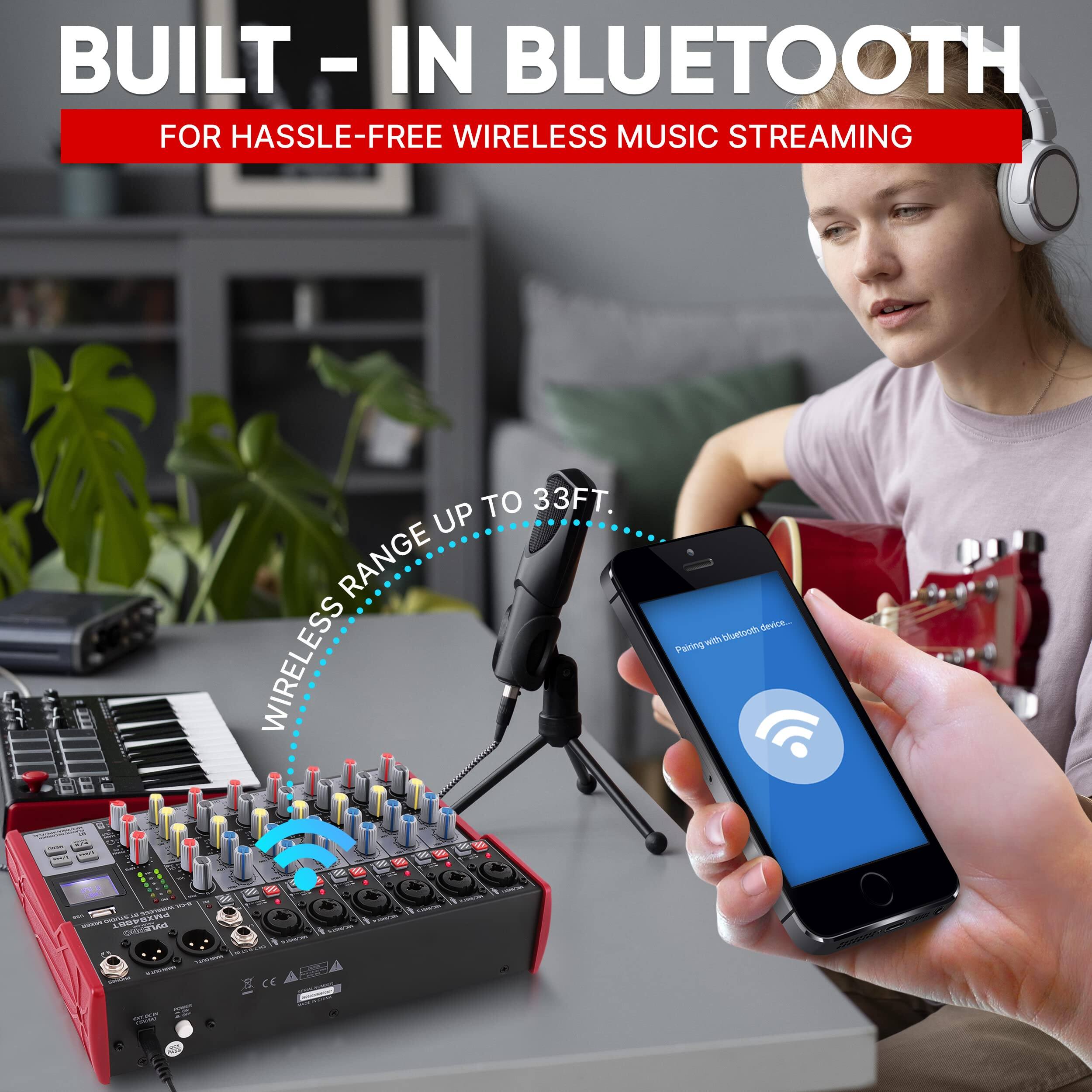 BUILT-IN BLUETOOTH  
FOR HASSLE-FREE WIRELESS MUSIC STREAMING  

WIRELESS RANGE UP TO 33FT.
