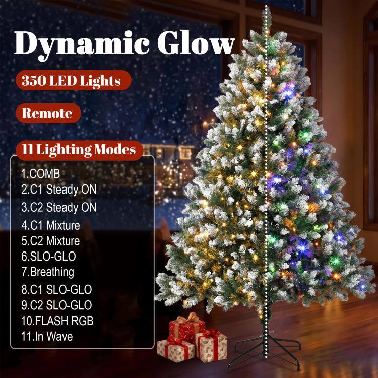 Dynamic Glow  
350 LED Lights  
Remote  
11 Lighting Modes  
1. COMB  
2. C1 Steady ON  
3. C2 Steady ON  
4. C1 Mixture  
5. C2 Mixture  
6. SLO-GLO  
7. Breathing  
8. C1 SLO-GLO  
9. C2 SLO-GLO  
10. FLASH RGB  
11. In Wave