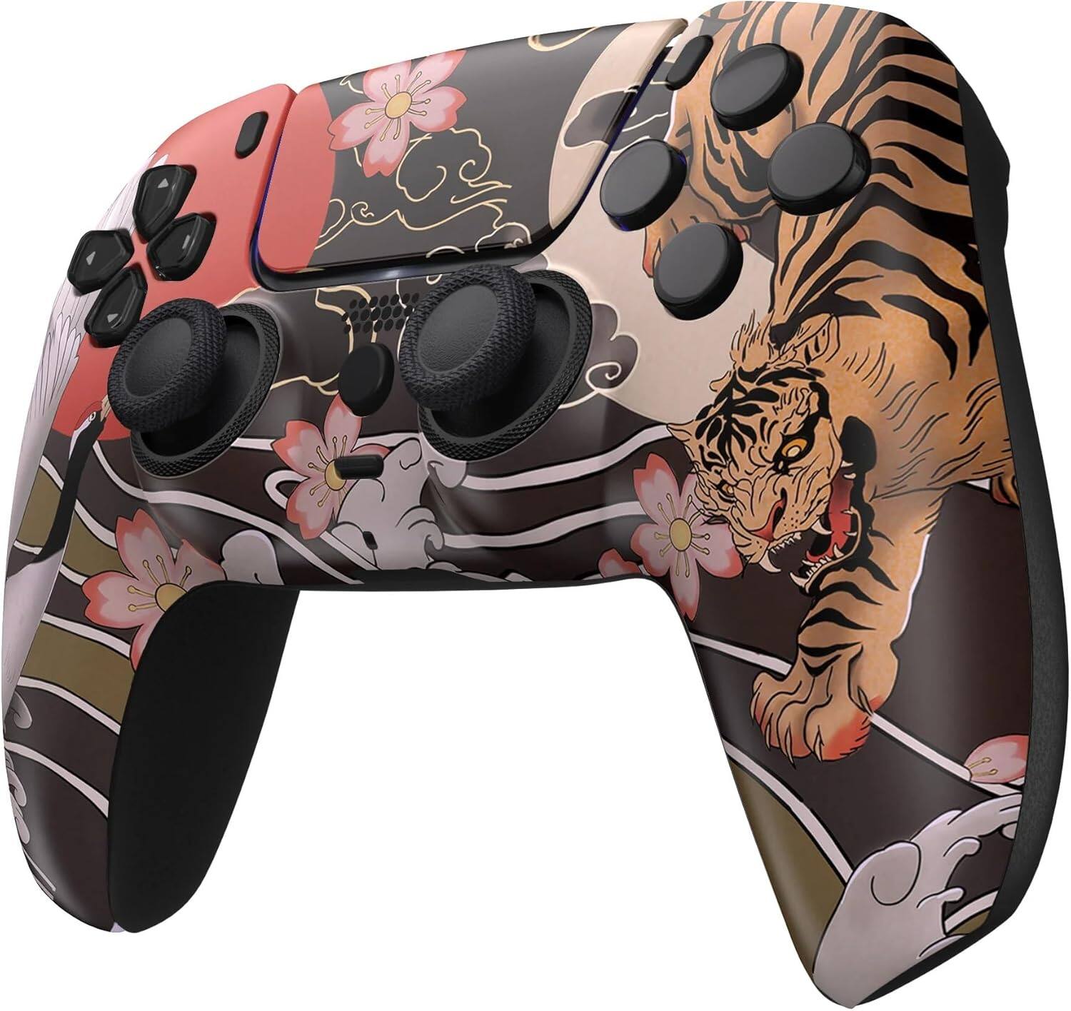 Angle. Custom Controllerzz - Custom Wireless Controller for PS5 - Tiger Blossom.