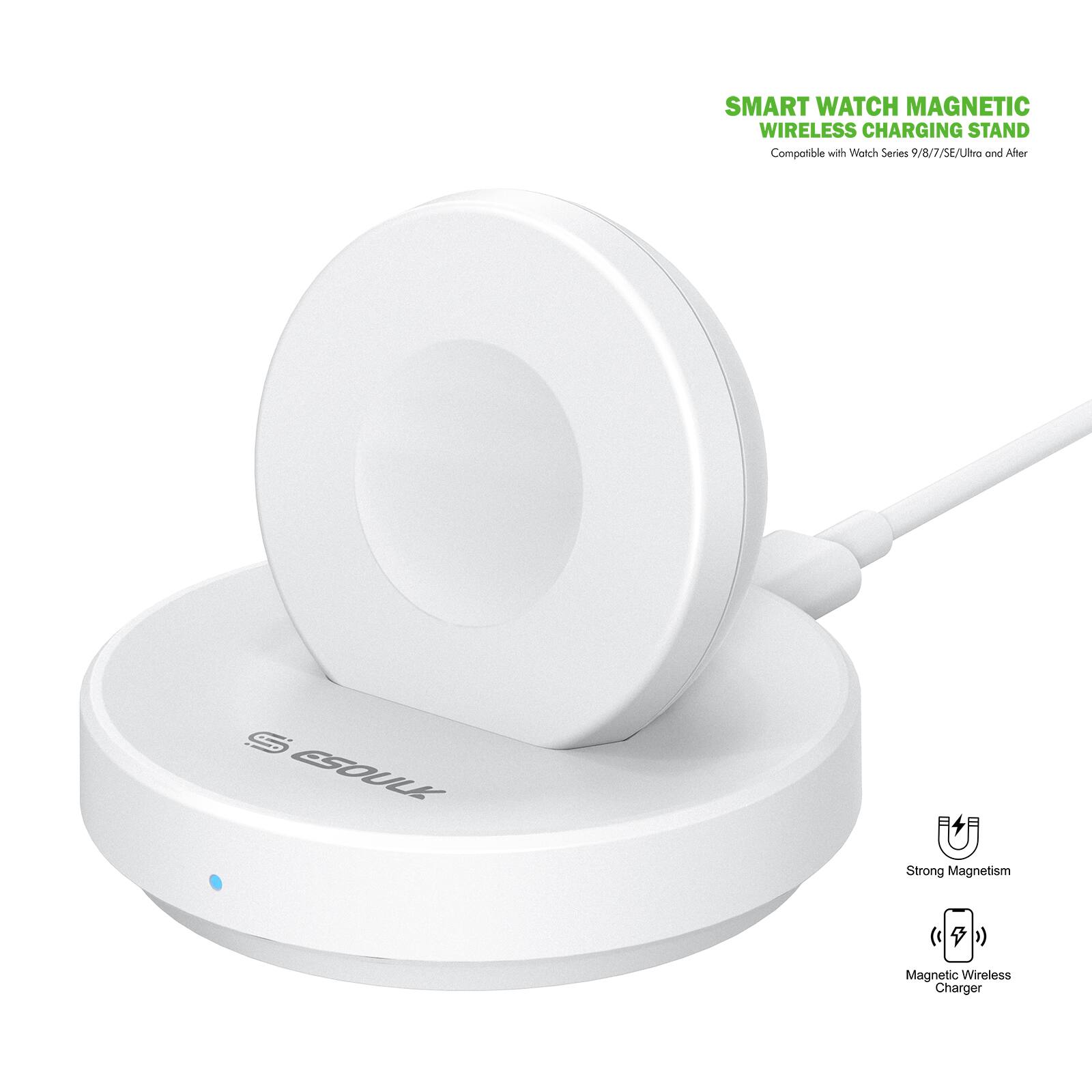 SMART WATCH MAGNETIC WIRELESS CHARGING STAND  
Compatible with Watch Series 9/8/7/SE/Ultra and After  

Strong Magnetism  
Magnetic Wireless Charger