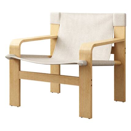 Front. Ecooso - Detachable and Washable Oak Accent Chair Wide Armrest Mid-Century Lounge Chair Linen Fabric Armchair & Solid Wood Frame - White.