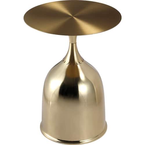 LeisureMod - Modern Bell-Shaped Steel Top Accent Table with Powder Coated Finish for Living Room or Office - Gold