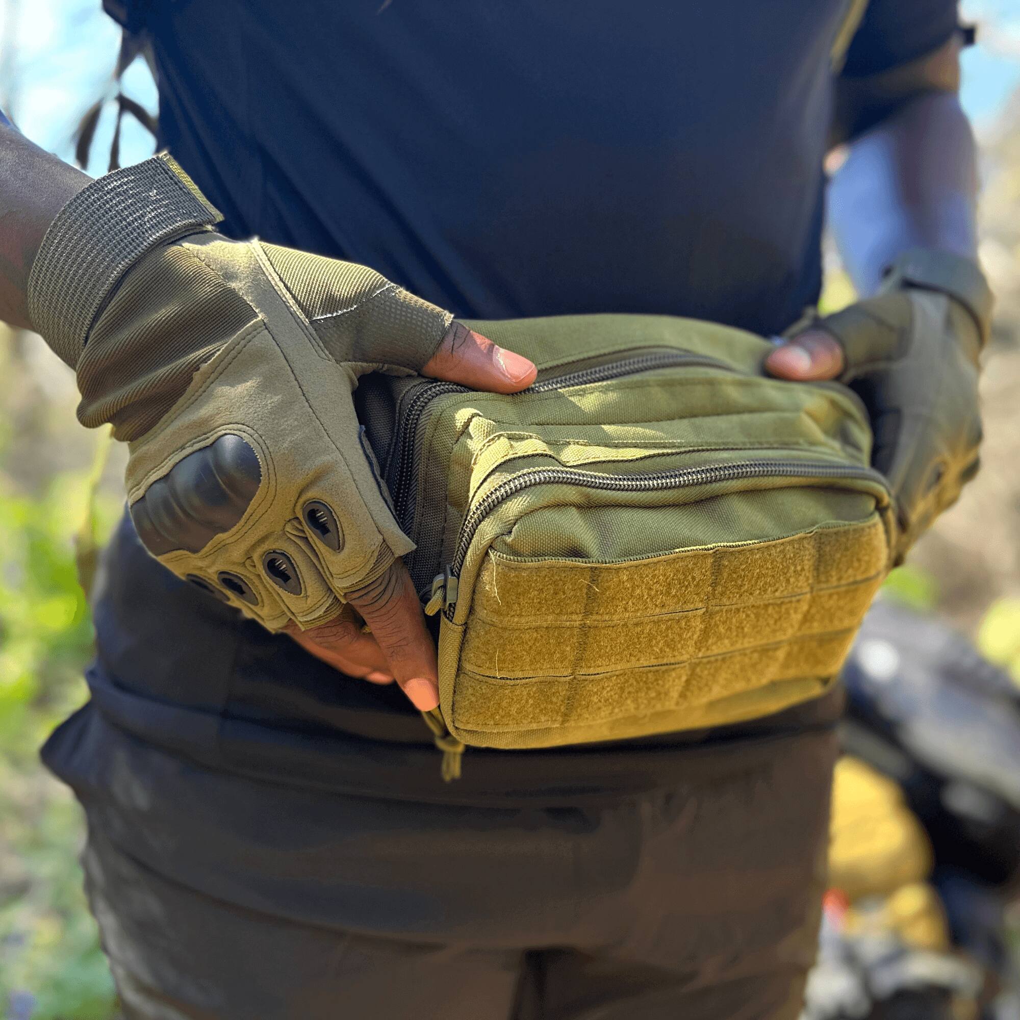 Alt View 7. JupiterGear - Tactical Military Fingerless Airsoft Gloves for Outdoor Sports, Paintball, and Motorcycling - Green.