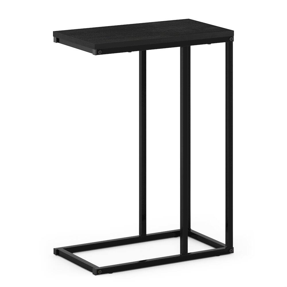 Left. Furinno - CAMNUS Night Stand, C-shape Nightstand, Metal Frame Side Table, End Table, Bedside Table - Americano.