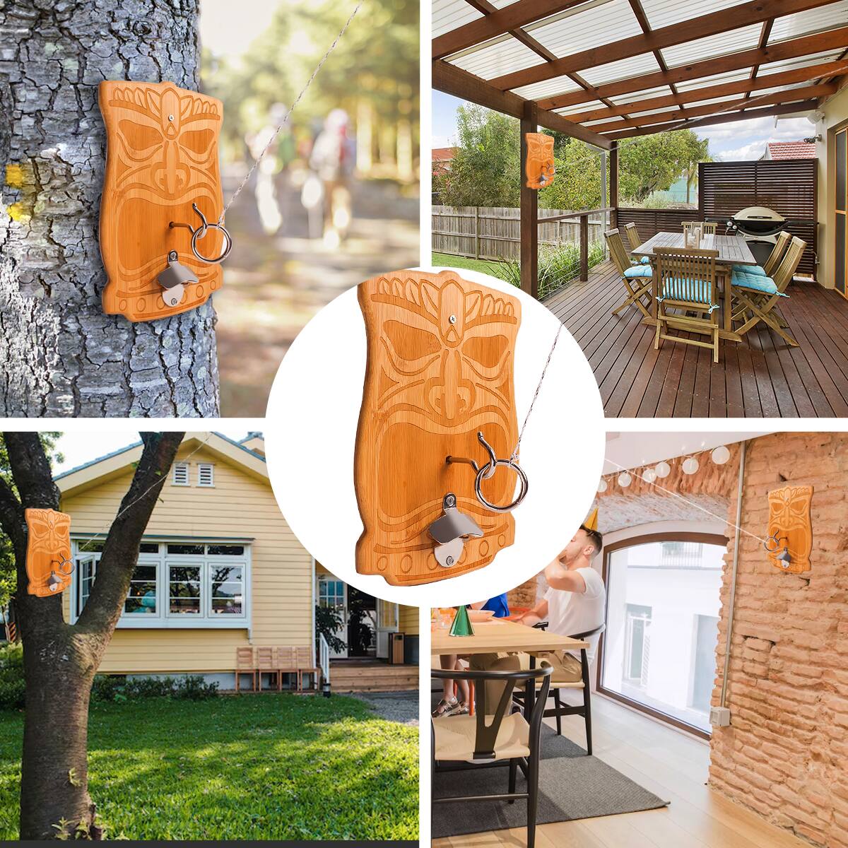 Alt View 1. GSE Games & Sports Expert - Ring Toss Hook Game for Adults,Hook and Ring Toss Game Wall Mount for Outdoor/Indoor(Tiki Face).