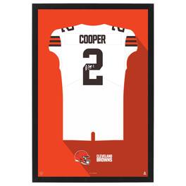 Sporticulture - Amari Cooper Cleveland Browns Away Jersey Framed Art Print - White