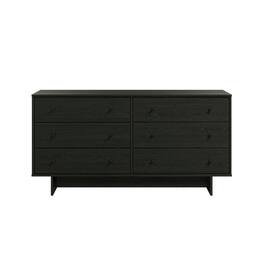 Prepac - Finnley 6-Drawer Dresser Oak, Dresser for Bedroom, Living Room - Black