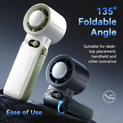 199 ICE FAN 135° Foldable Angle Suitable for desk-top placement, handheld and other scenarios 199 135° Ease of Use