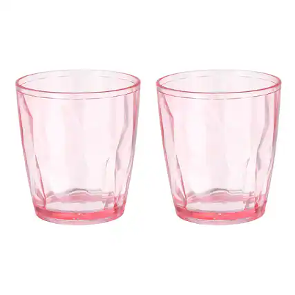 Front. Unique Bargains - 2pcs Plastic Drinking Glasses, 10.48oz Unbreakable Reusable Stackable Water Tumblers for Home Office - Red.