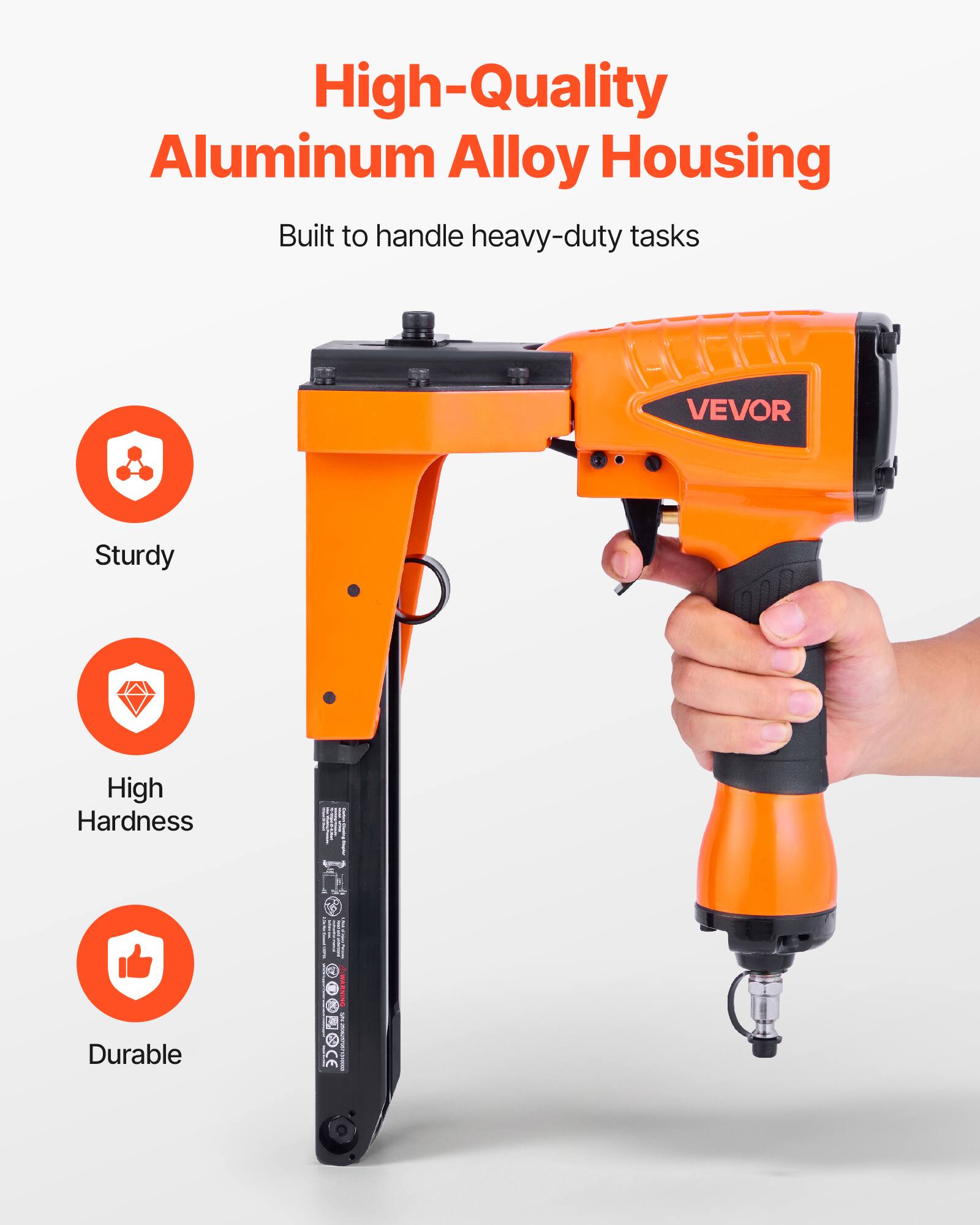 High-Quality Aluminum Alloy Housing  
Built to handle heavy-duty tasks  

Sturdy  
High Hardness  
Durable