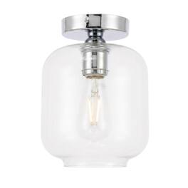 Living District - Collier 1 light Flush mount - Chrome And Clear Glass