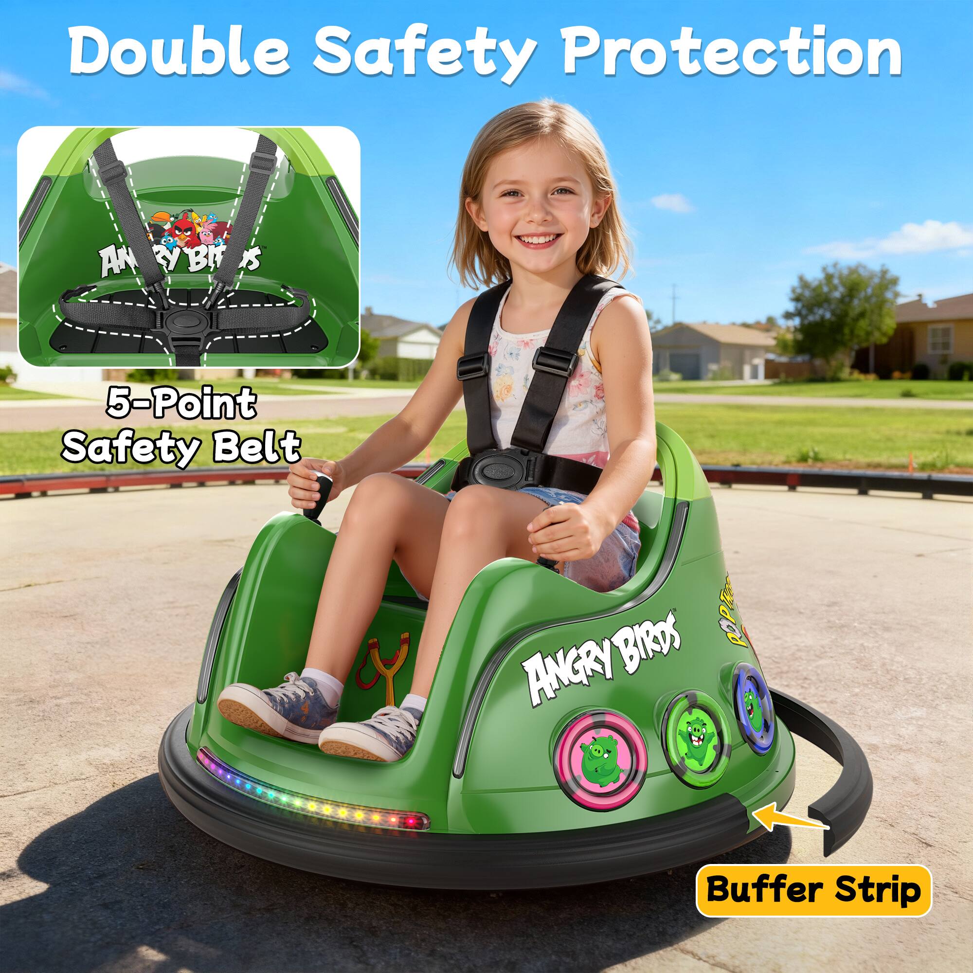 Double Safety Protection

5-Point Safety Belt

Buffer Strip