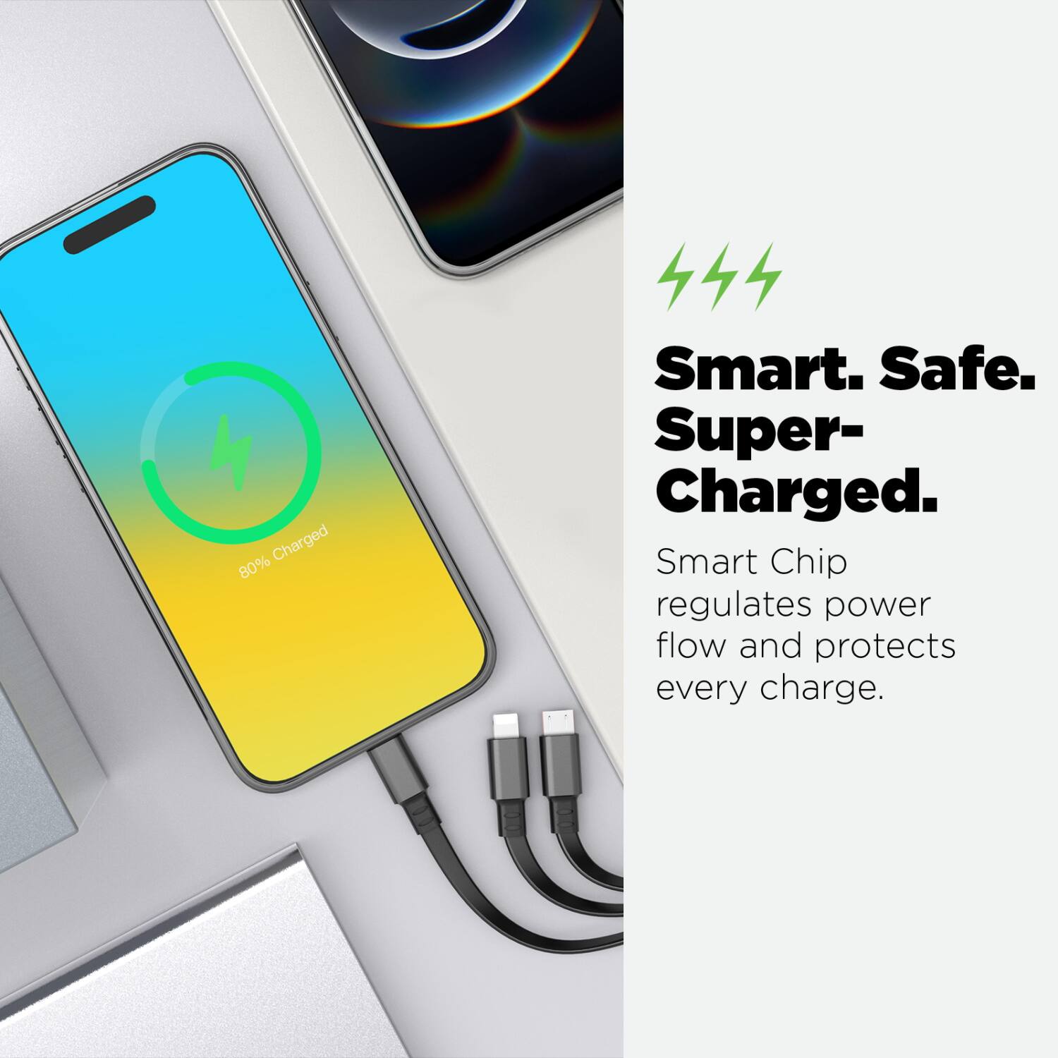Smart. Safe. Super-Charged.

Smart Chip regulates power flow and protects every charge.