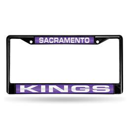 Rico Industries - Sacramento Kings NBA Black Metal Laser Cut License Plate Frame - Multi