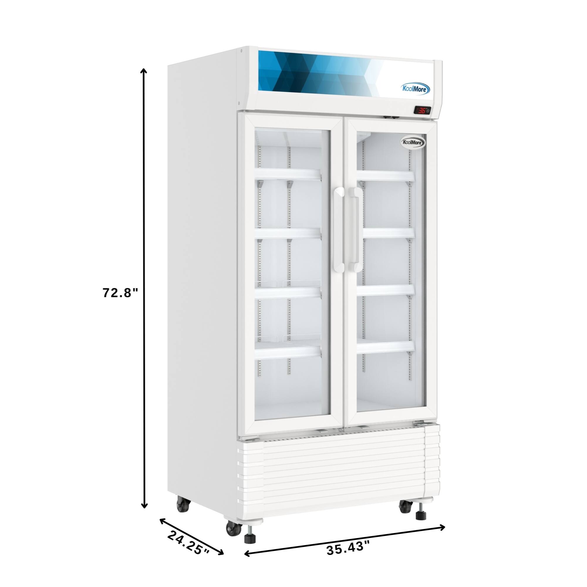 KoolMore: 72.8" x 24.25" x 35.43"