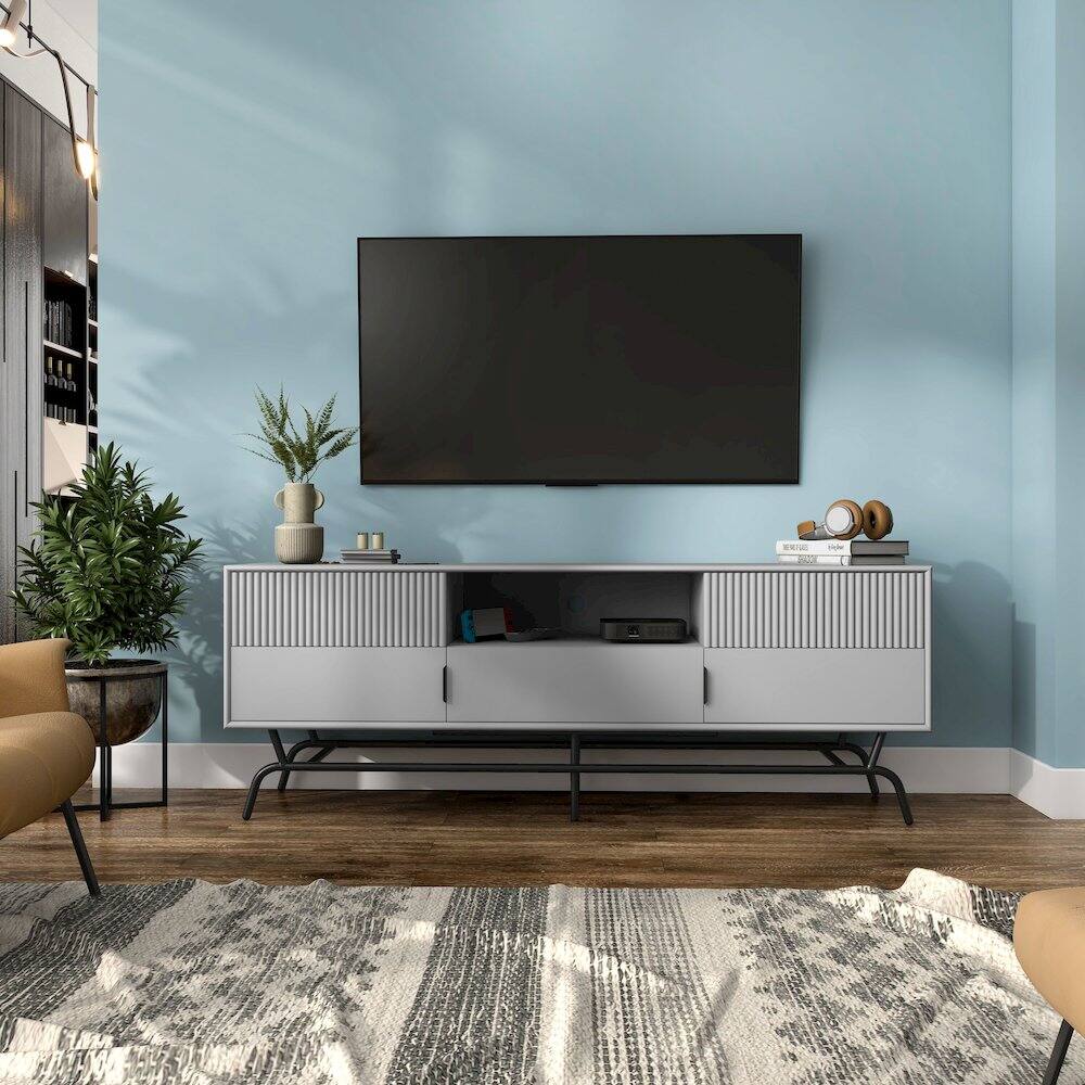 Alt View 3. Furniture of America - Umi Contemporary TV Stand for TV's up to 65" in Gray Pure - Gray.