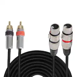 Pyle - RCA to XLR Audio Cord - Dual RCA Male To XLR Female Connector 5 ft Heavy Duty Portable Professional Speaker Cable - Black