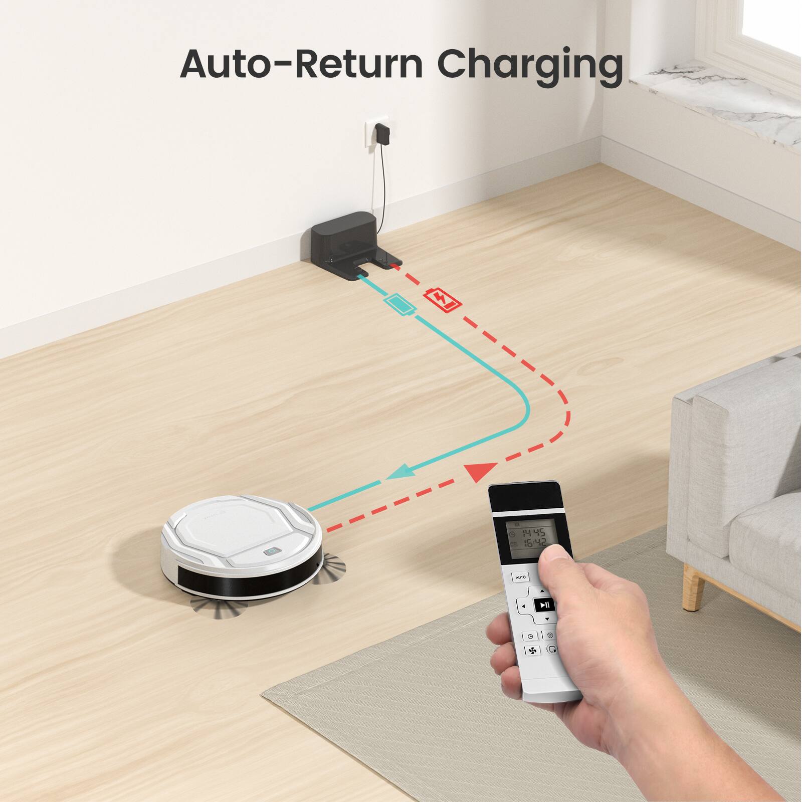 Auto-Return Charging, 14:45, 15:42
