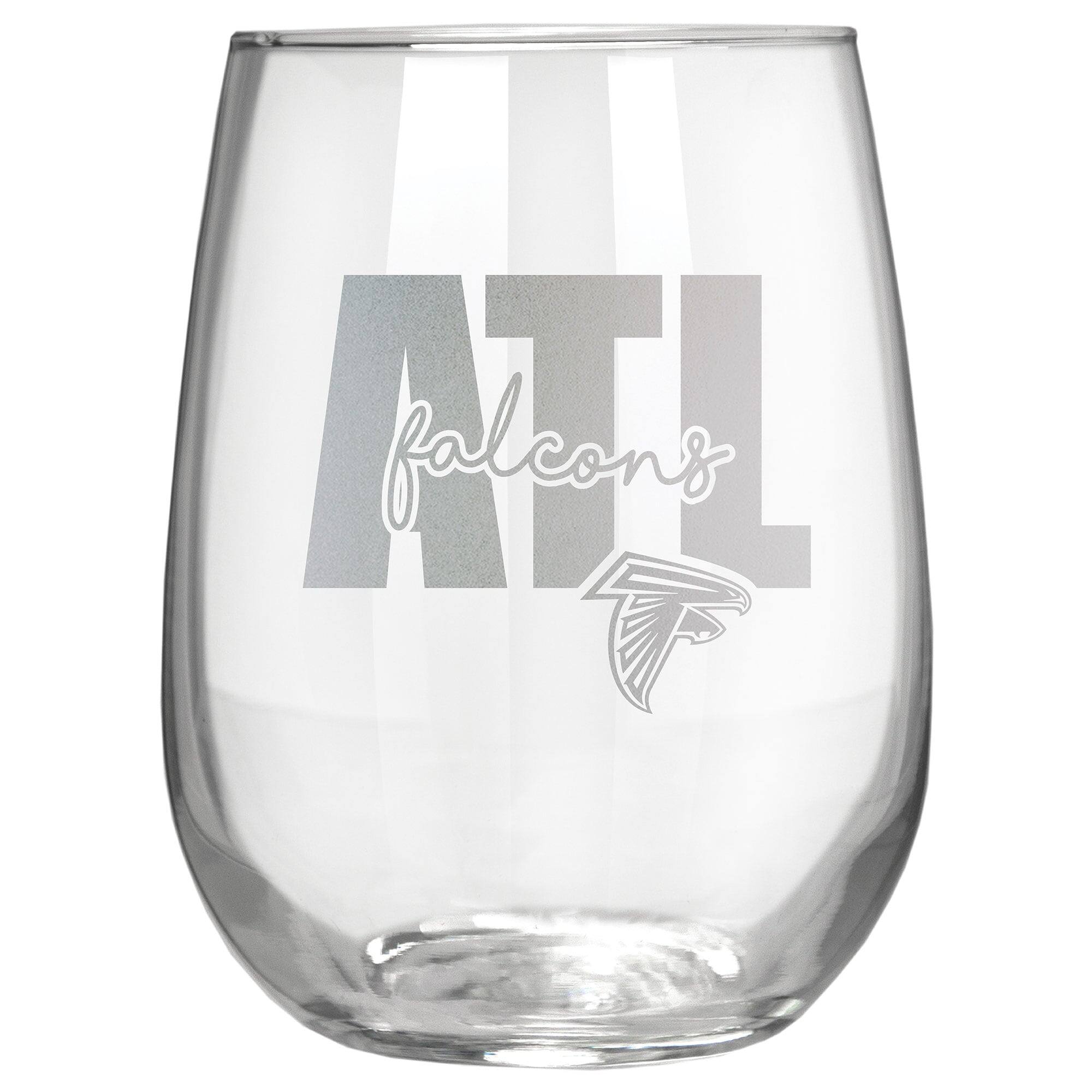 Front. Great American Products - Atlanta Falcons Etched 17oz. City Stemless Wine Glass - Multicolor.