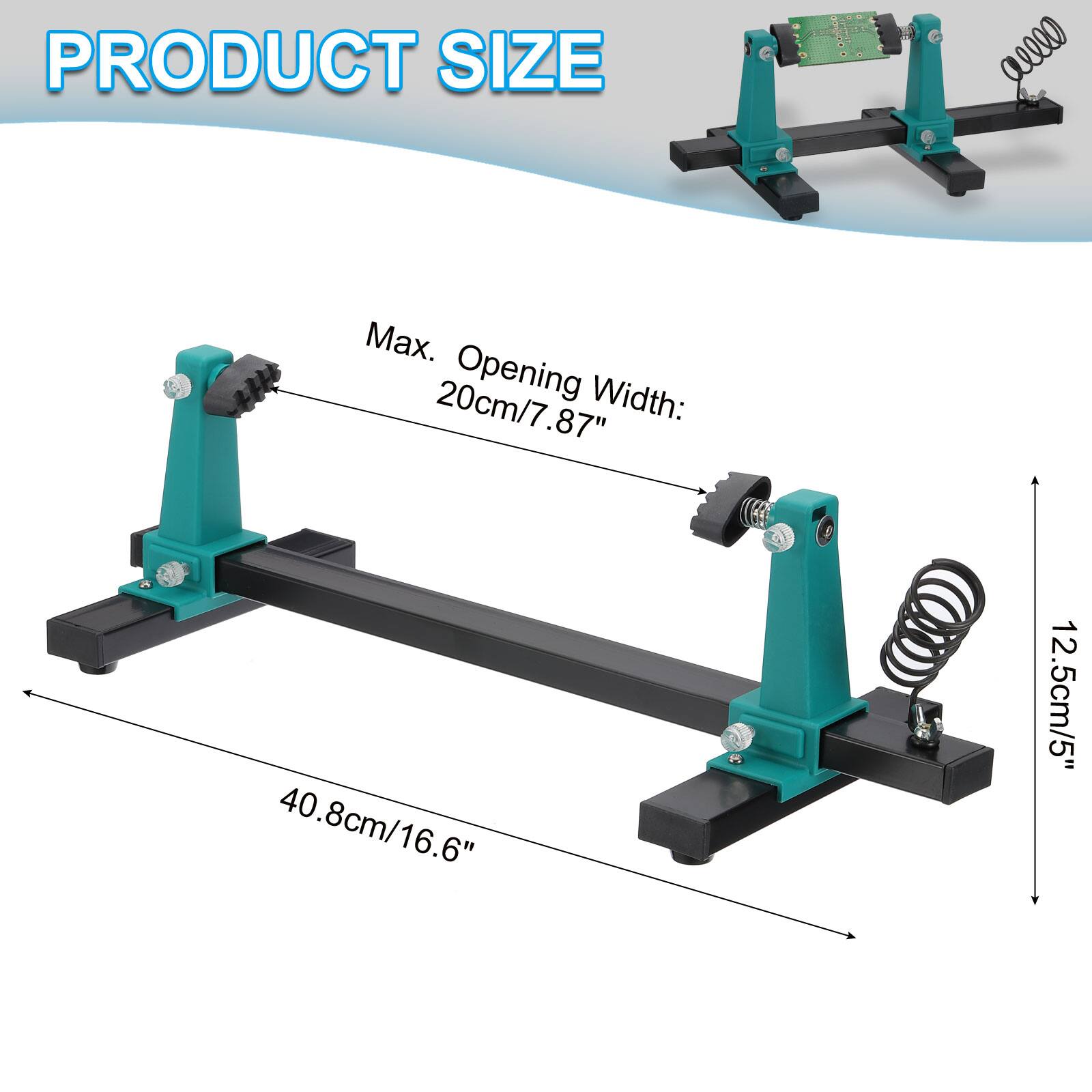 PRODUCT SIZE  
Max. Opening Width: 20cm/7.87"  
40.8cm/16.6"  
12.5cm/5"